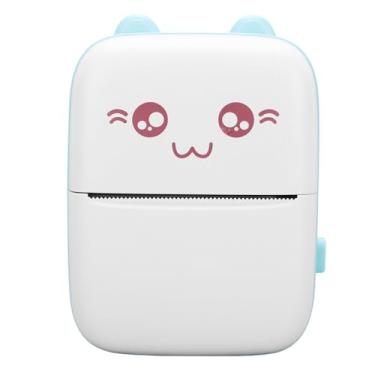 Imagem de Yinhing Mini Impressora Térmica Portátil Inteligente, Impressora de Etiquetas Fotográficas Sem Tinta Com 1 Rolo de Papel de Impressão para Estudantes, Escritório, Casa, Abs, Branco (Azul)