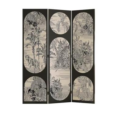 Imagem de Divisória de sala de 3 painéis, tela dobrável de privacidade, tela de parede divisória de quarto de 1,8 m de tecido espesso, separação independente de madeira para quarto, escritório doméstico (altura