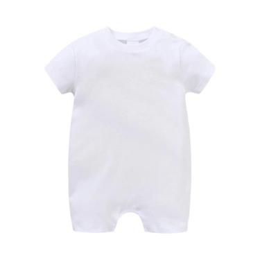 Imagem de Macacão De Algodão Branco E Preto Para Bebê Menino E Menina, Manga Cur