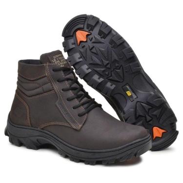 Imagem de Bota Coturno Masculino Tratorado Segurança Couro EPI CA GOGOWEAR Sola Borracha Resistente Dia a Dia-Unissex