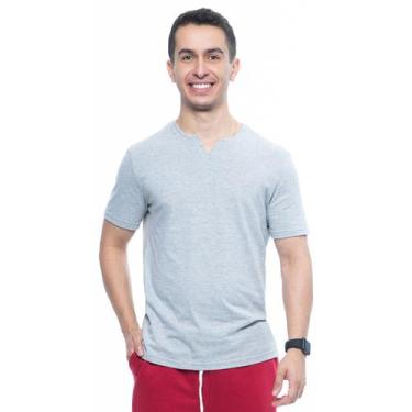 Imagem de Camiseta basica gola portuguesa king swag, Cinzaclaro, M