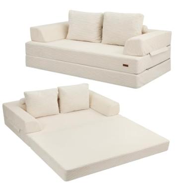 Imagem de COMAX Sofá cama dobrável Futon, bege