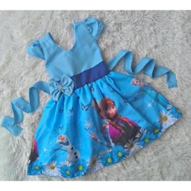 Imagem de Vestido Infantil Temático Simples Frozen - EDYNHOKIDS, 01 ANO A 02 ANO