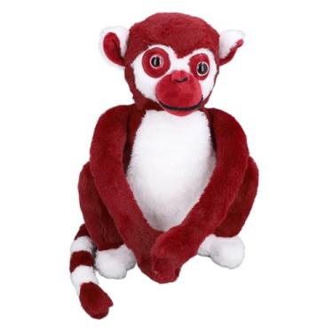 Imagem de Cuofyunl brinquedo de macaco de pelúcia fofo braços longos pendurados macio decoração de casa macaco brinquedo de pelúcia para cortinas (Vermelha)