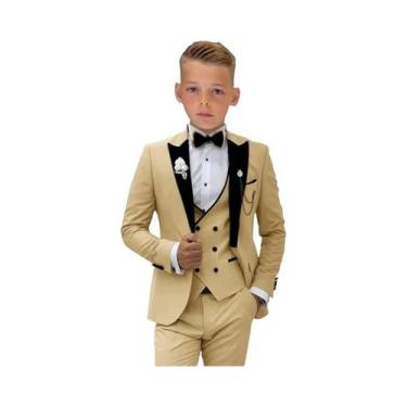 Imagem de Conjunto De Terno Infantil Borgonha 3 Peças: Blazer, Colete E Calça El