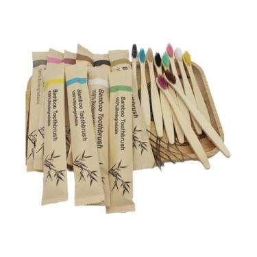 Imagem de Escovas De Dente De Bambu Com Cerdas Macias Para Adultos, Ecológicas, 