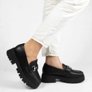 Imagem de Mocassim Tratorado Sola Alta Amelia Preto  Preto 39-Feminino