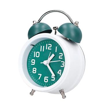 Imagem de Despertador, design retrô de som de metal alto com luz de fundo suave para pessoas com sono pesado, decoração de casa e presentes
