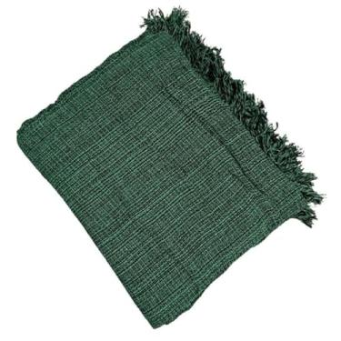 Imagem de Manta Decorativa para Sofá Gigante em Algodão – Para Sala e Ambiente Aconchegante(Verde Mesclado)