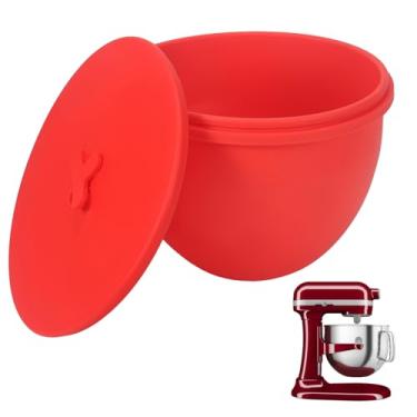 Imagem de Forros de tigela de silicone para batedeiras KitchenAid de 7 litros, inserções de tigela de mistura com tampas, acessórios de reposição para misturadores