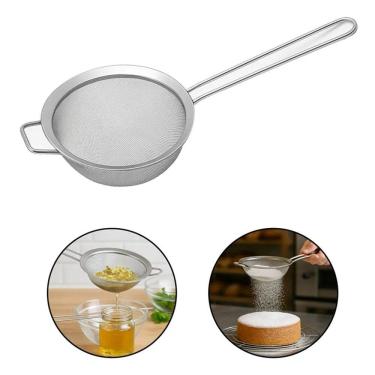 Imagem de Peneira em Aço Inox Pequena 16cm Polvilhar Escorrer Massas FRG0240 Frigopro