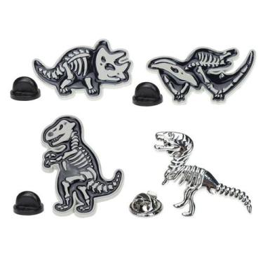 Imagem de Conjunto de broches com tema de esqueleto de dinossauro, alfinete de l