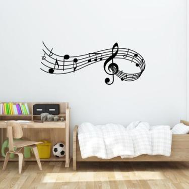 Imagem de Adesivos de parede Creative Music Notes Musical Symbol PVC 24x58cm - y