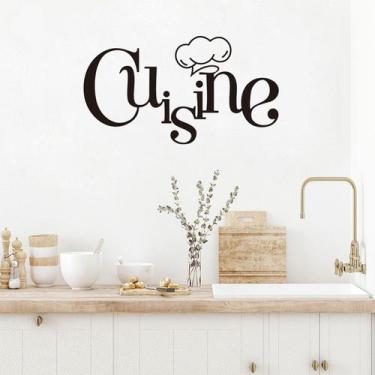 Imagem de Adesivos de parede Cuisine Kitchen Chef Hat PVC 24x60cm Remover - yiwe