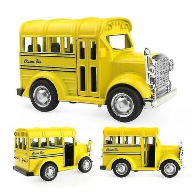Imagem de Mini ônibus de liga leve de brinquedo e ônibus escolar Sliding Pull Ba