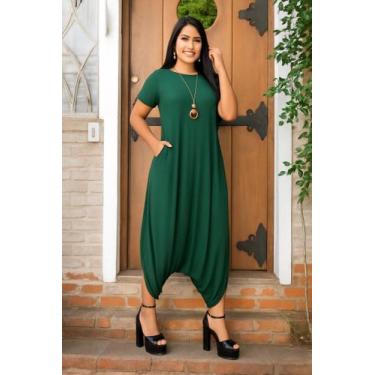Imagem de Macacão Saruel Com Bolso Moda Femenina - modanascimento, Verde militar