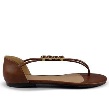 Imagem de Sandália Rasteira Vero K Feminina 20.458, 36, Pinhão