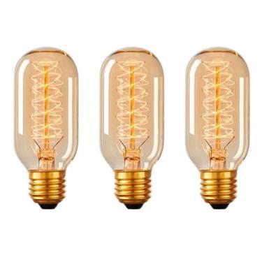 Imagem de Kit3 Lâmpada T45 Filamento de Carbono Vintage 127V ou 220V Decorativa 
