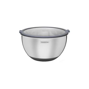 Imagem de Bowl Tramontina Cucina em Aço Inox com Tampa Plástica 19 cm 1,5 Litros