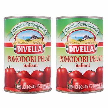 Imagem de Kit 2 Tomate Pelado DIVELLA 400g - 100% Italiano