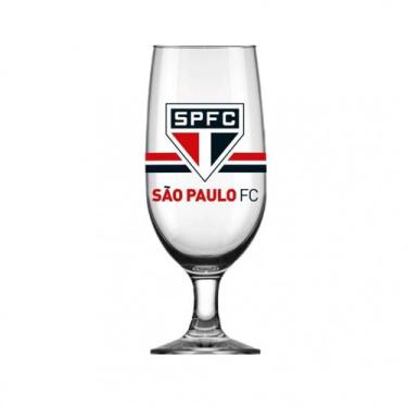 Imagem de Copo de Time São Paulo Futebol Taça Tulipa Americano 300ml Cerveja Vid