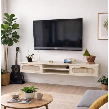 Imagem de Rack Santorini Suspenso 1,80m Estilo Classico Rustica com 2 Gavetas pa