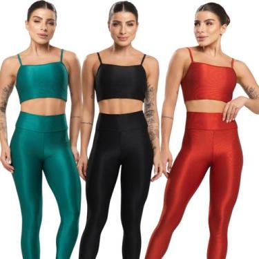 Imagem de KIT 3 Top Fitness Esmeralda Bella Fiore Roupa Para Academia Treino Mod