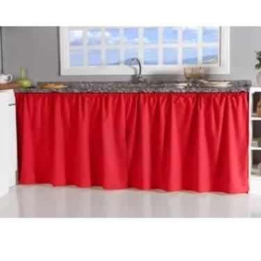 Imagem de Cortina De Pia para Cozinha Decorativa Tecido Oxford 