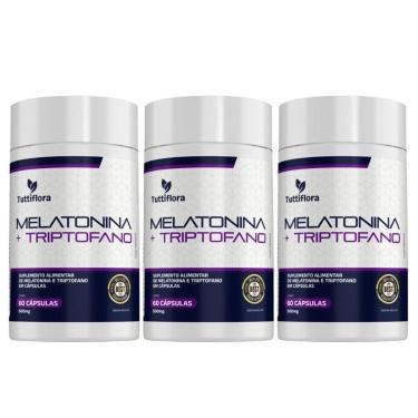 Imagem de Kit 3x Melatonina + L-Triptofano 60 Cápsulas Tuttiflora-Unissex