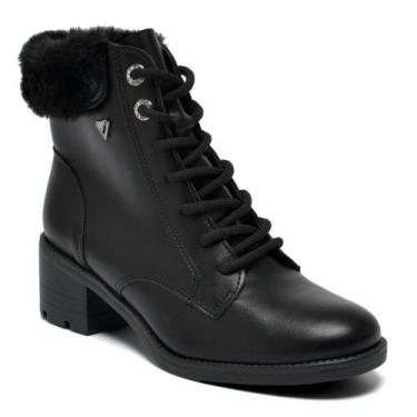 Imagem de Coturno Peluciado Feminino Via Marte, Preto, 35