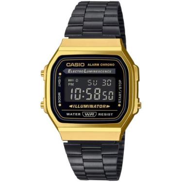 Imagem de Relógio Casio Vintage A168WEGB-1BDF Preto/Dourado, Preto