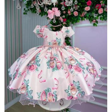 Imagem de Vestido Giovanella/Giovanela Jardim das Borboletas Rosa Bebe Laura, 12