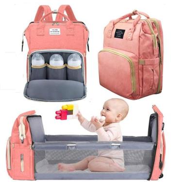 Imagem de Bolsa Mochila Maternidade Com Berço Dobrável e Trocador De fraldas - L