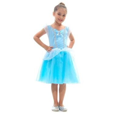 Imagem de Fantasia Infantil Cinderela Vestido de Princesa Curto - Sulamericana, 