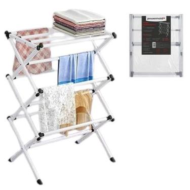 Imagem de Varal Vertical Ajustável Retrátil Chão Portátil Powermaid