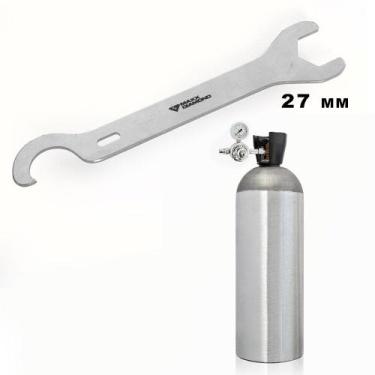 Imagem de Chave para Torneira de Chopp e Regulador Co2 Dupla - Zincado - Maxx Di