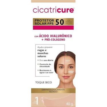 Imagem de CICATRICURE Protetor Solar Facial FPS 50 Antissinais Toque Seco Cor Cl
