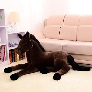 Imagem de suhang Simulação de Tamanho Grande Animal 70X40Cm Cavalo Brinquedo de Pelúcia Boneca Para Presente de Aniversário