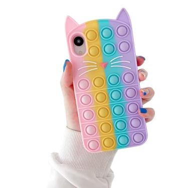 Imagem de Capa push-up sensorial fidget para iPhone 11 Pro Max, bolha de silicone, ansiedade, alívio de estresse, brinquedos para meninas, meninos, mulheres, adultos, presentes interessantes