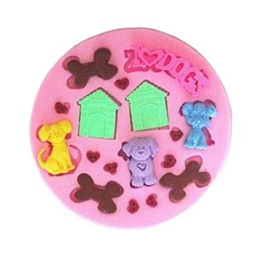 Imagem de Molde De Silicone Cachorro, Osso, Casinha