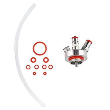 Imagem de Mini torneira de barril de aço inoxidável,acessórios de barril de trava de esfera, mini vinho bebida bebida bebida barris de cerveja tampa dispensadora de torneira com mangueira e anel de vedação para artesanato cerveja crescer lança caseira