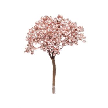 Imagem de Pick Natalino C/fruta Rosa/glitter 1un 12x8x6cm 1200136