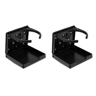 Imagem de Suporte de bebida dobrável universal ajustável preto para porta de barco