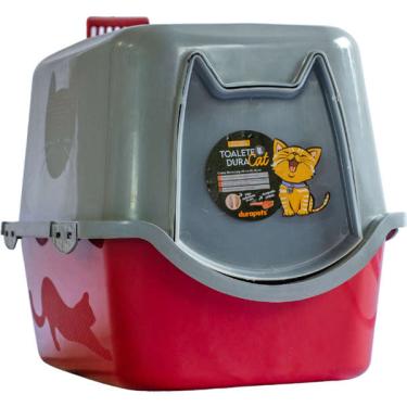 Imagem de Banheiro Sanitário Durapets Toalete Vermelho para Gatos - Tam. Único
