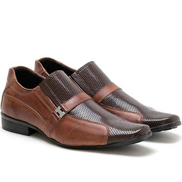 Imagem de Sapato Social Ded Calçados Fivela Couro Masculino (44, Marrom)