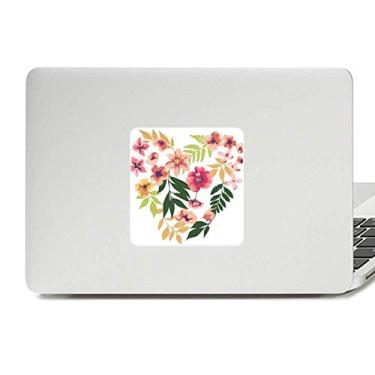 Imagem de Adesivo de vinil para laptop com folhas de flores, desenho de aquarela, decoração de policarbonato