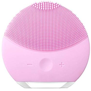 Imagem de Massageador De Rosto Esponja Vibratória Esfoliante Recarregável Rosa
