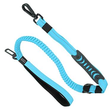 Imagem de 01 Coleira reflexiva para cães, cinto de segurança para animais de estimação, melhor visibilidade para cães para adestramento ou passeio com o cachorro (azul)