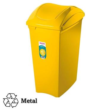 Imagem de Lixeira 40 Litros Seletiva Amarela Para Metal Cesto De Lixo Tampa Basculante - SR64/23 Sanremo