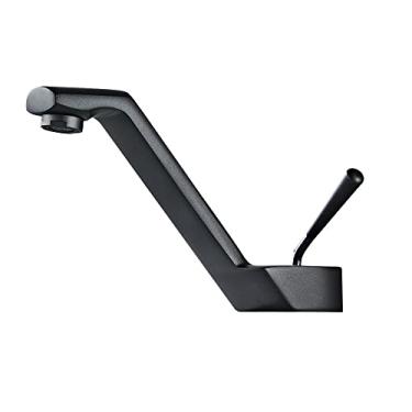 Imagem de Torneira da pia da pia torneira misturadora do banheiro torneira de latão quente e fria torneira da pia da pia torneira de água montada no convés, cinza pistola